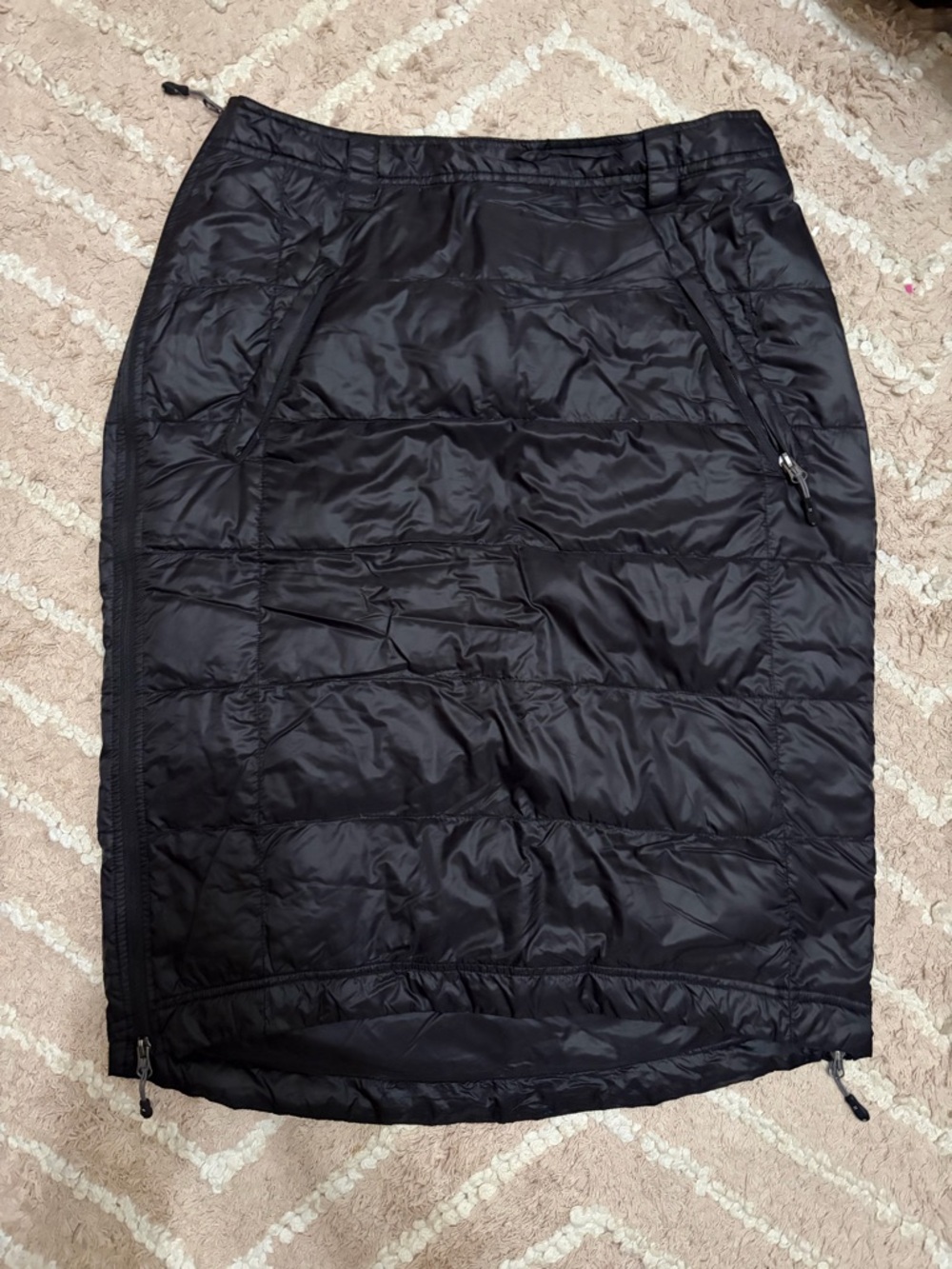 Weatherproof Black Quilted Midi Puffer Skirt